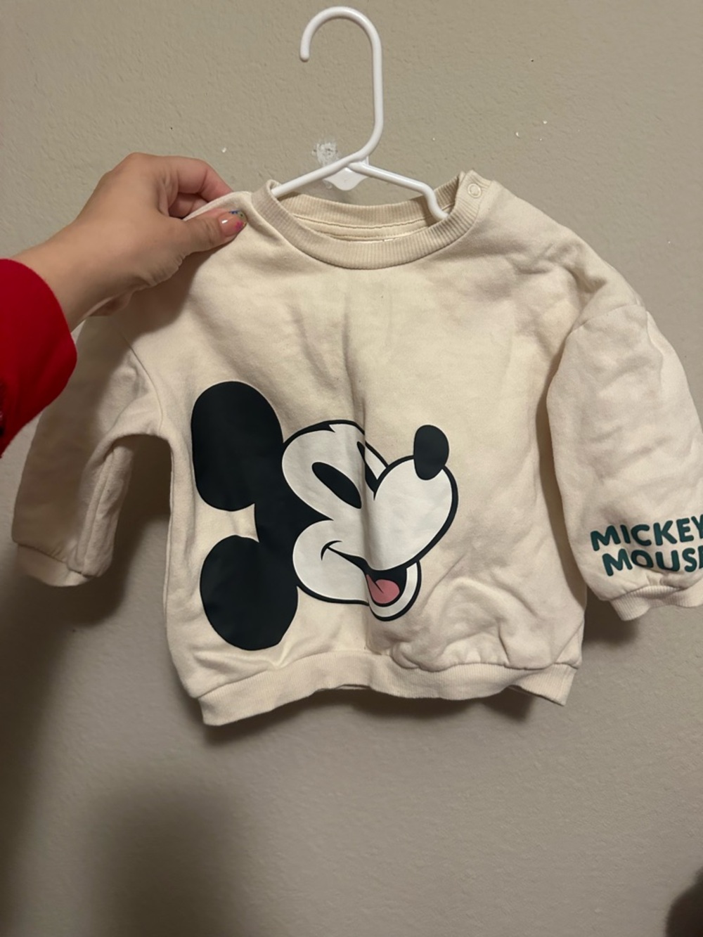 H&M Cream Mickey Mouse Graphic Sweatshirt